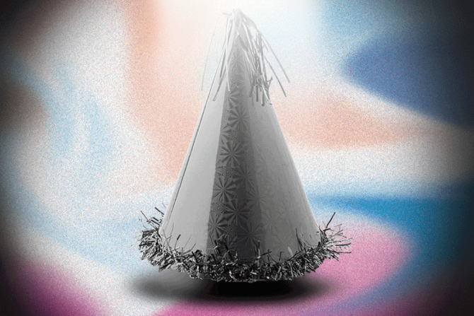 Single party hat symbolizing feeling left out