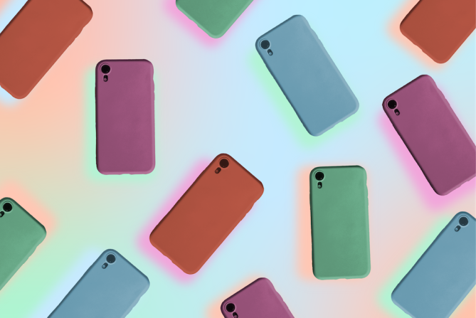 colorful cell phones