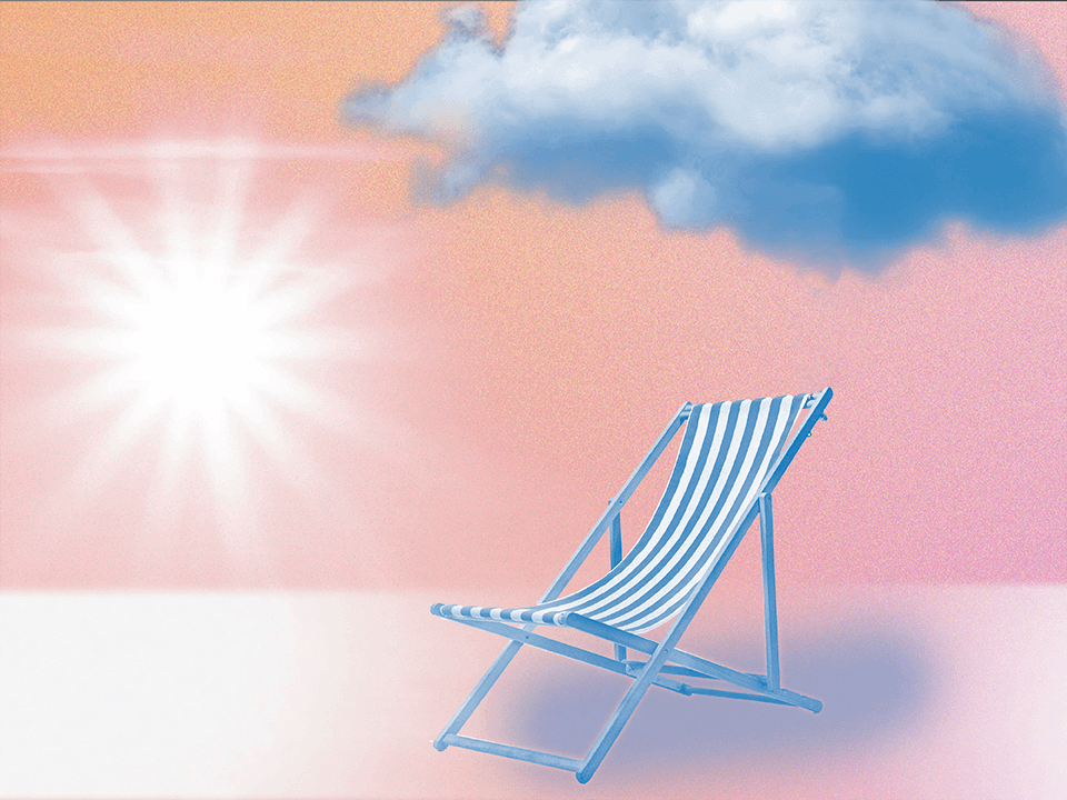 A beach chair perfect for feeling your feelings