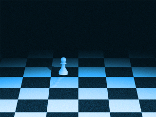 a solo pawn on a chess board