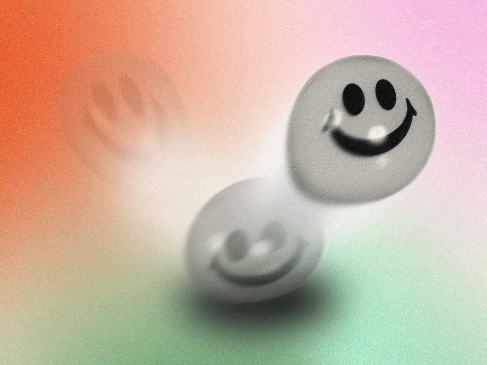 a bouncing happy face ball