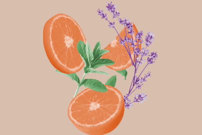 common aromatherapy for mental health associations: orange, mint, lavender