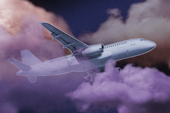 a plane in cloud to represent travel anxiety