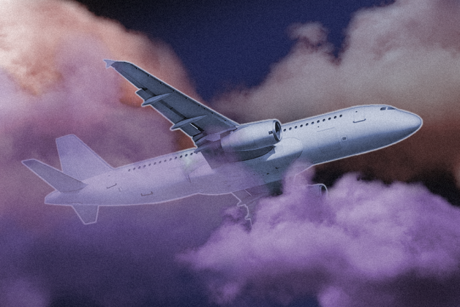 a plane in cloud to represent travel anxiety