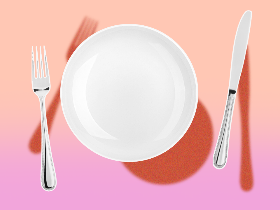 A plate and utensils to symbolize that we're going to talk about eating disorders and disordered eating
