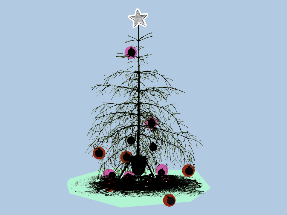 A sad Christmas holiday tree