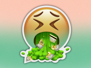 Emoji showing money stress