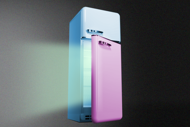 A fridge to represent an article about how to stop binge eating