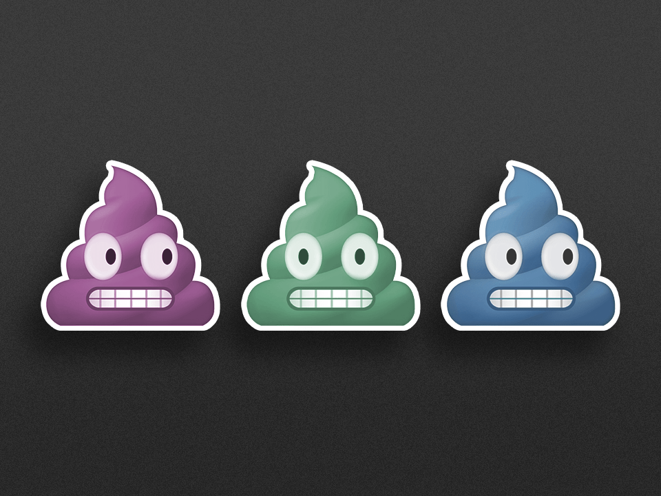 Anxious poop emojis