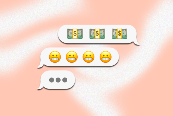 Text showing money conversations