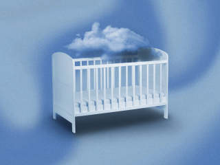 a dark cloud over a crib to symbolize depression in pregnancy