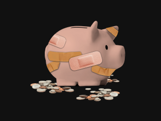 a piggy bank to represent needing to afford cheap therapy