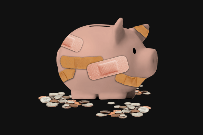 a piggy bank to represent needing to afford cheap therapy