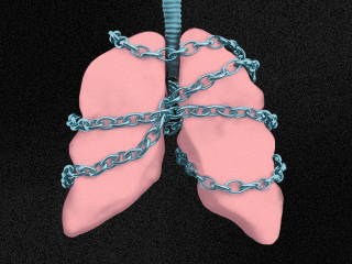 chains on lungs indicating shortness of breath from anxiety