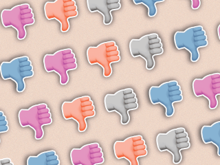 Thumbs down emoji indication someone has been rejected
