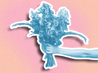 A wilting bouquet of flowers representing mother's day messages