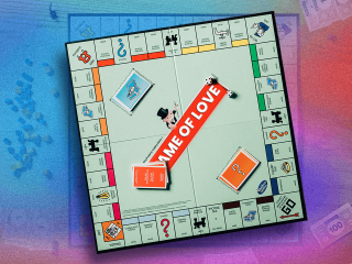 A "Game of Love" Monopoly board to represent cheating—because why do people cheat?