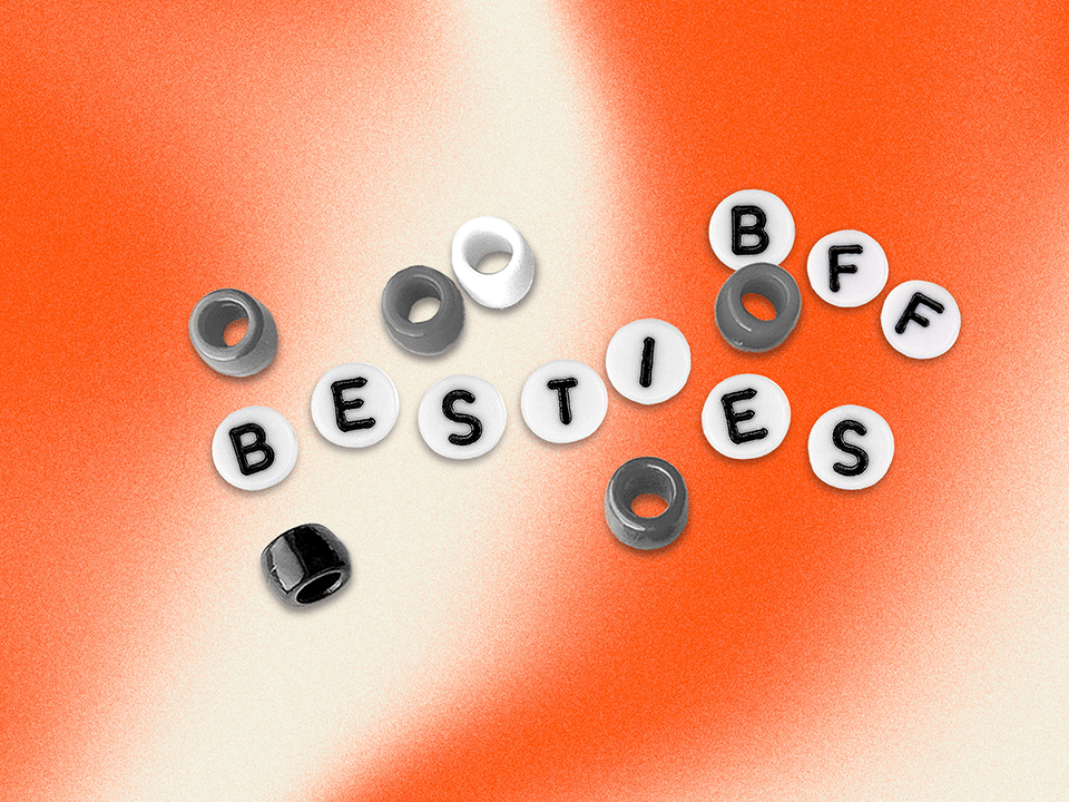 Friendship bracelet beads spelling out BESTIES and BFF