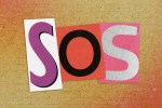 The letters S O S