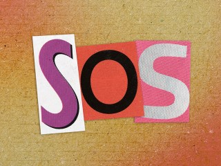 The letters S O S