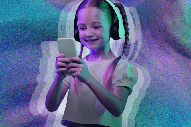 an adult-looking girl to represent holiday regression