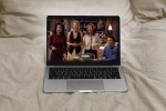 Comfort TV show on a laptop in a bed