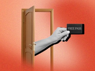 a hand holding a hall pass indicating that someone is taking a pass and being selfish