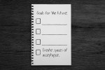 A sheet of paper that lists goals