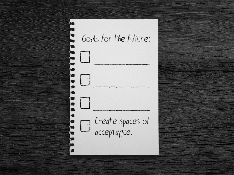 A sheet of paper that lists goals