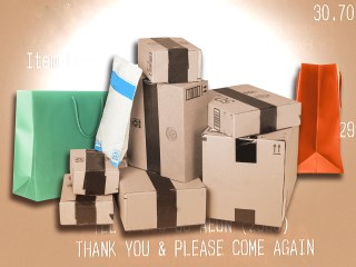 A bunch of packages and shopping bags